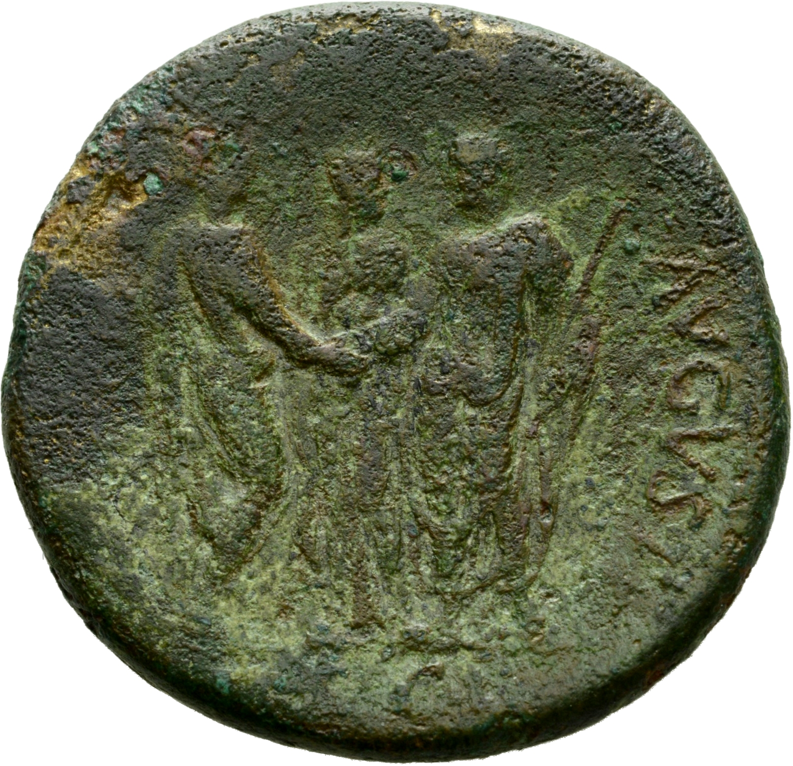 RIC II, Part 1 (second edition) Titus 160 Titus reverse, Titus and Domitian, togate, standing left and right, holding scep...