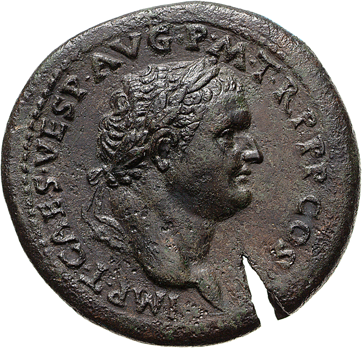 RIC II, Part 1 (second edition) Titus 168 Titus obverse, Head of Titus, laureate, right
