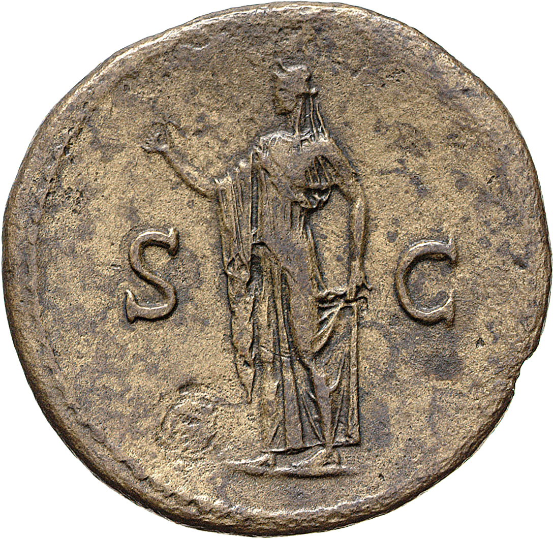 RIC II, Part 1 (second edition) Titus 168 Titus reverse, Spes standing, left holding flower in right and raising skirt wit...