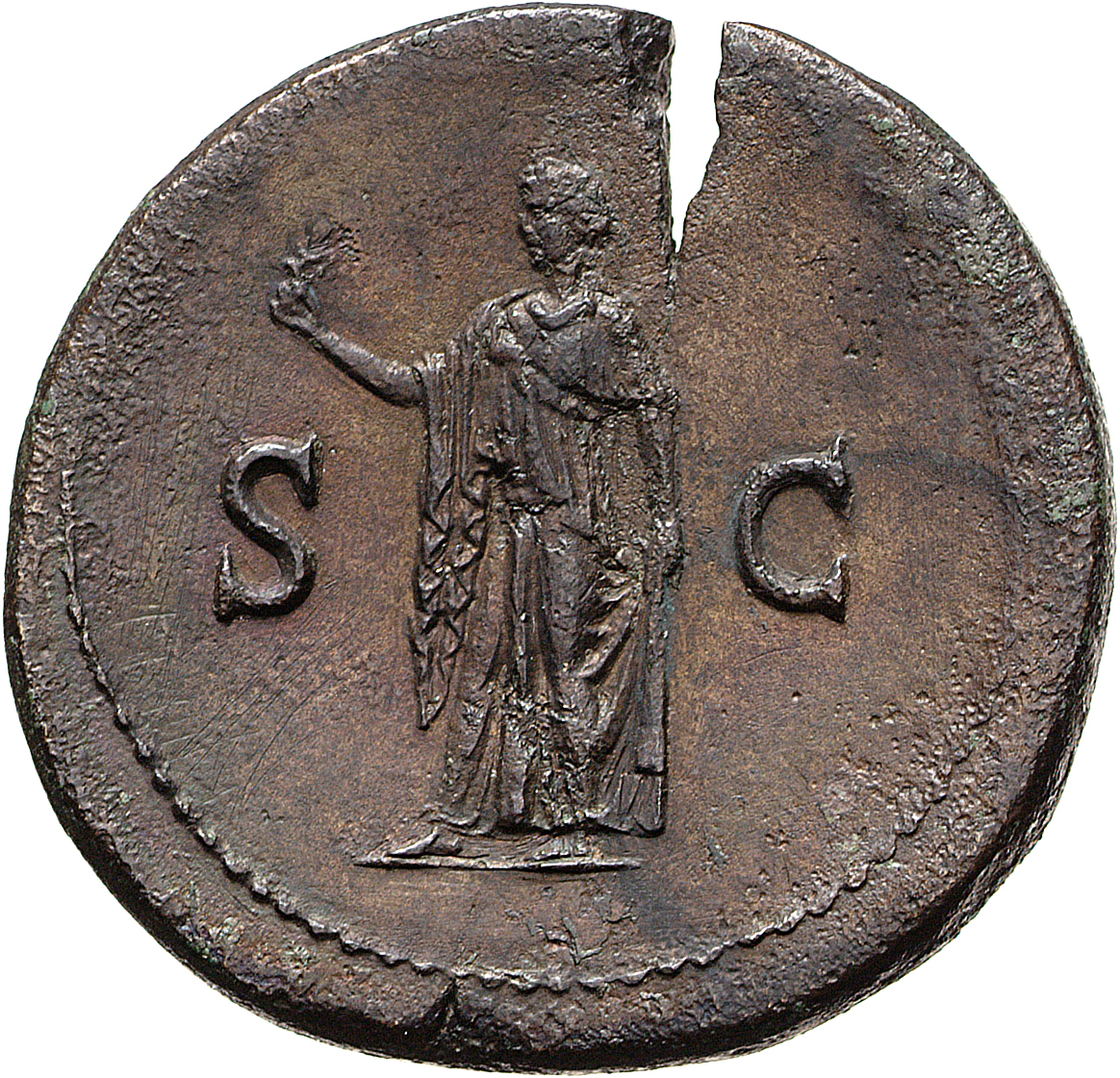 RIC II, Part 1 (second edition) Titus 168 Titus reverse — Spes standing, left holding flower in right and raising skirt wi...