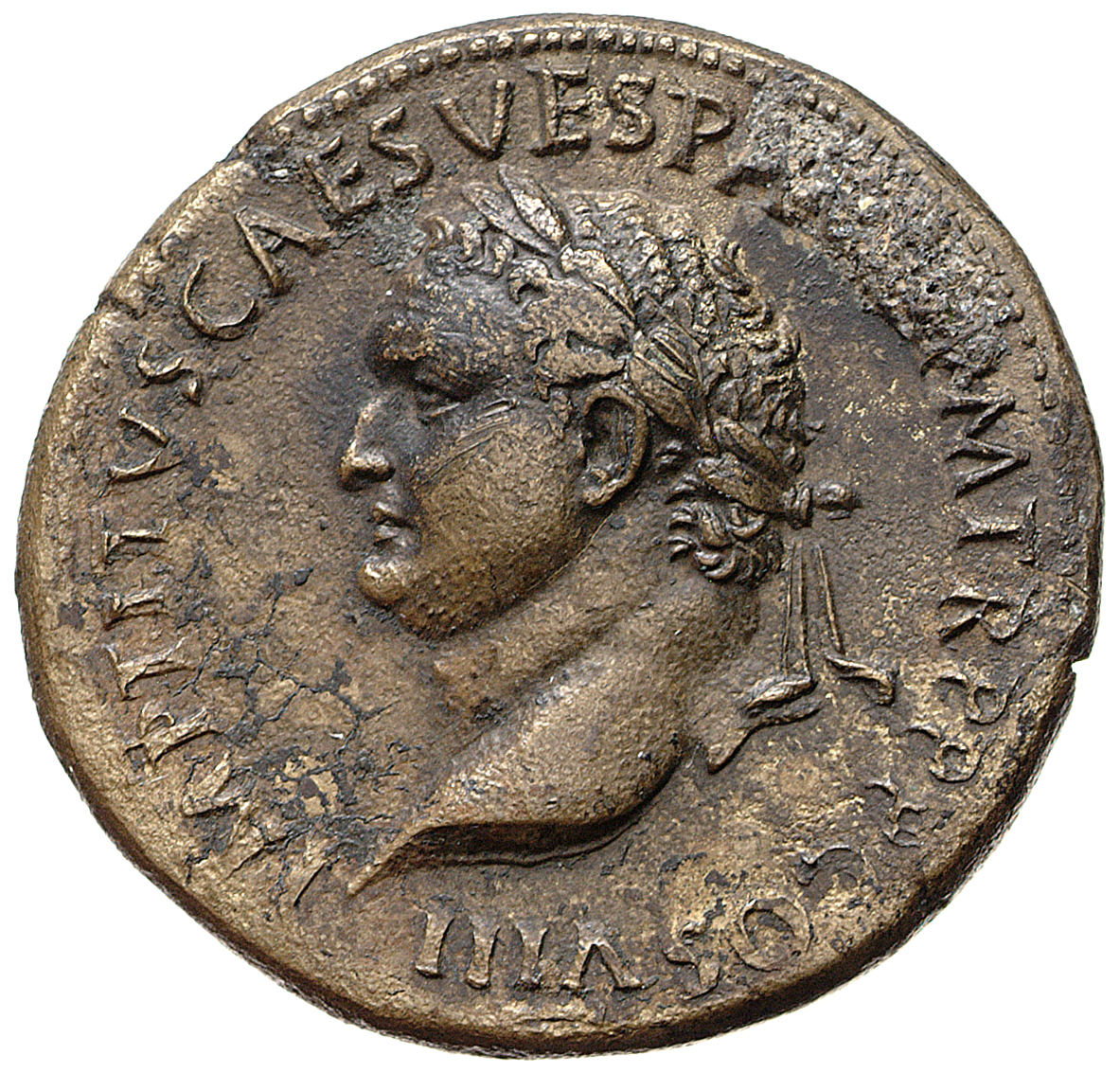 RIC II, Part 1 (second edition) Titus 171 Titus obverse, Head of Titus, laureate, left