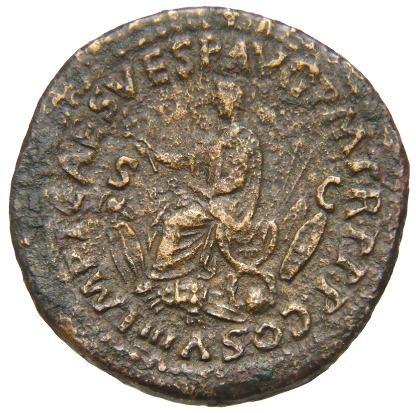 RIC II, Part 1 (second edition) Titus 184 Titus obverse — Colosseum; Meta sudans left; Porticoed building right