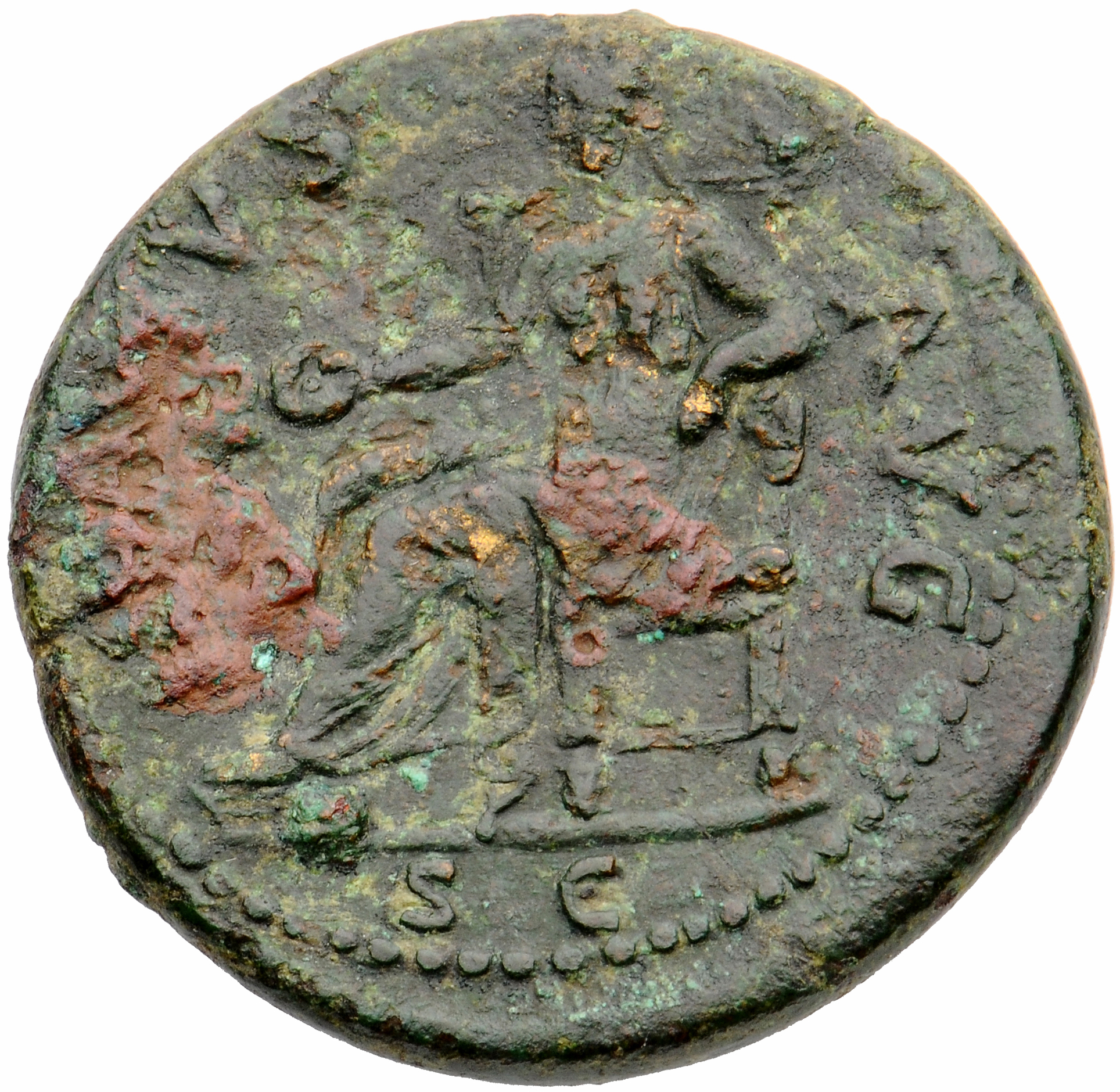 RIC II, Part 1 (second edition) Titus 204 Titus reverse — Salus seated left, holding patera