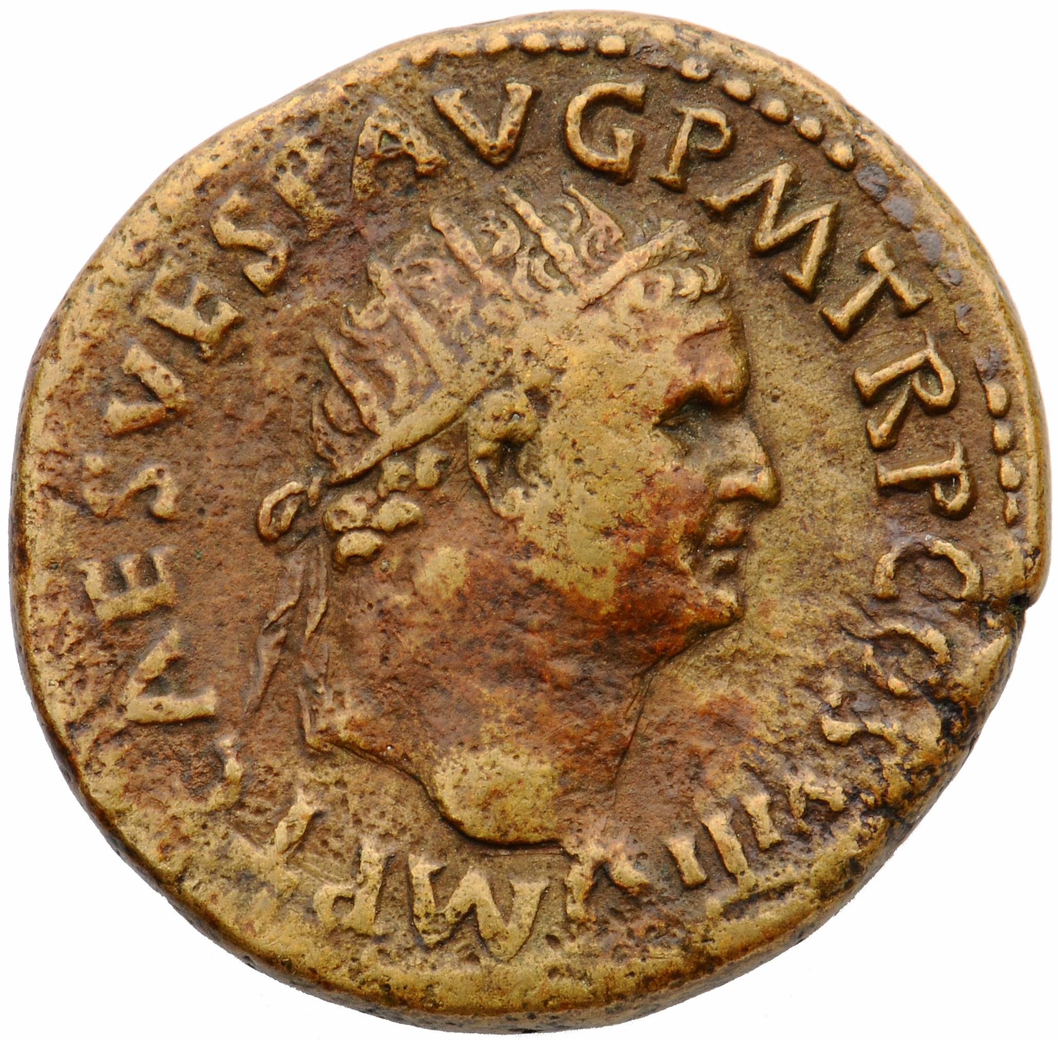 RIC II, Part 1 (second edition) Titus 212 Titus obverse, Head of Titus, radiate, right