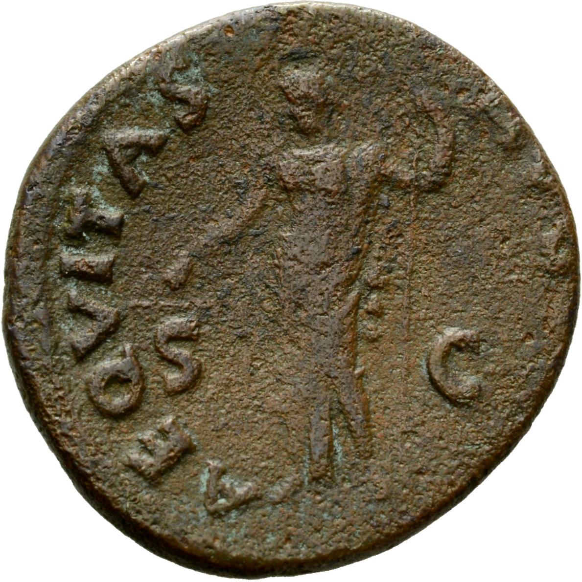 RIC II, Part 1 (second edition) Titus 214 Titus reverse, Aequitas standing left, holding scales and rod