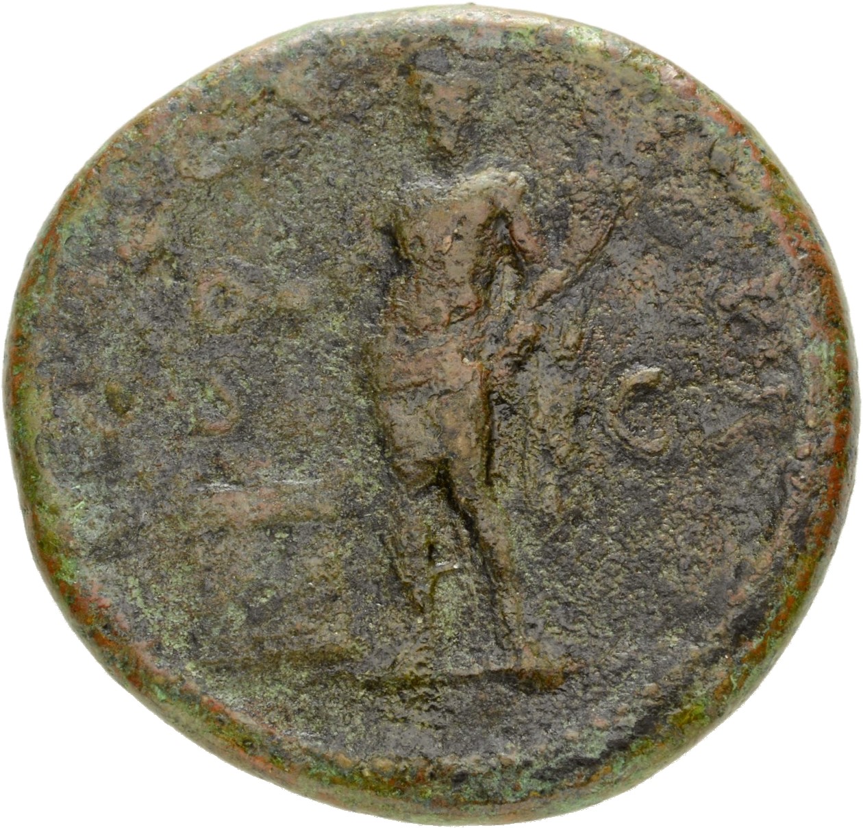 RIC II, Part 1 (second edition) Titus 228 Titus reverse, Genius standing left, sacrificing out of patera over lighted alta...