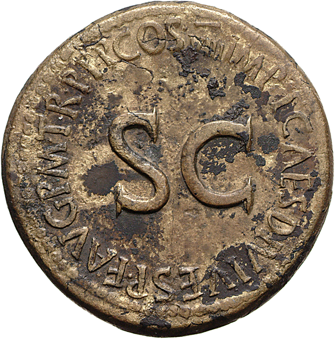 RIC II, Part 1 (second edition) Titus 260 Titus reverse, Legend surrounding large S C
