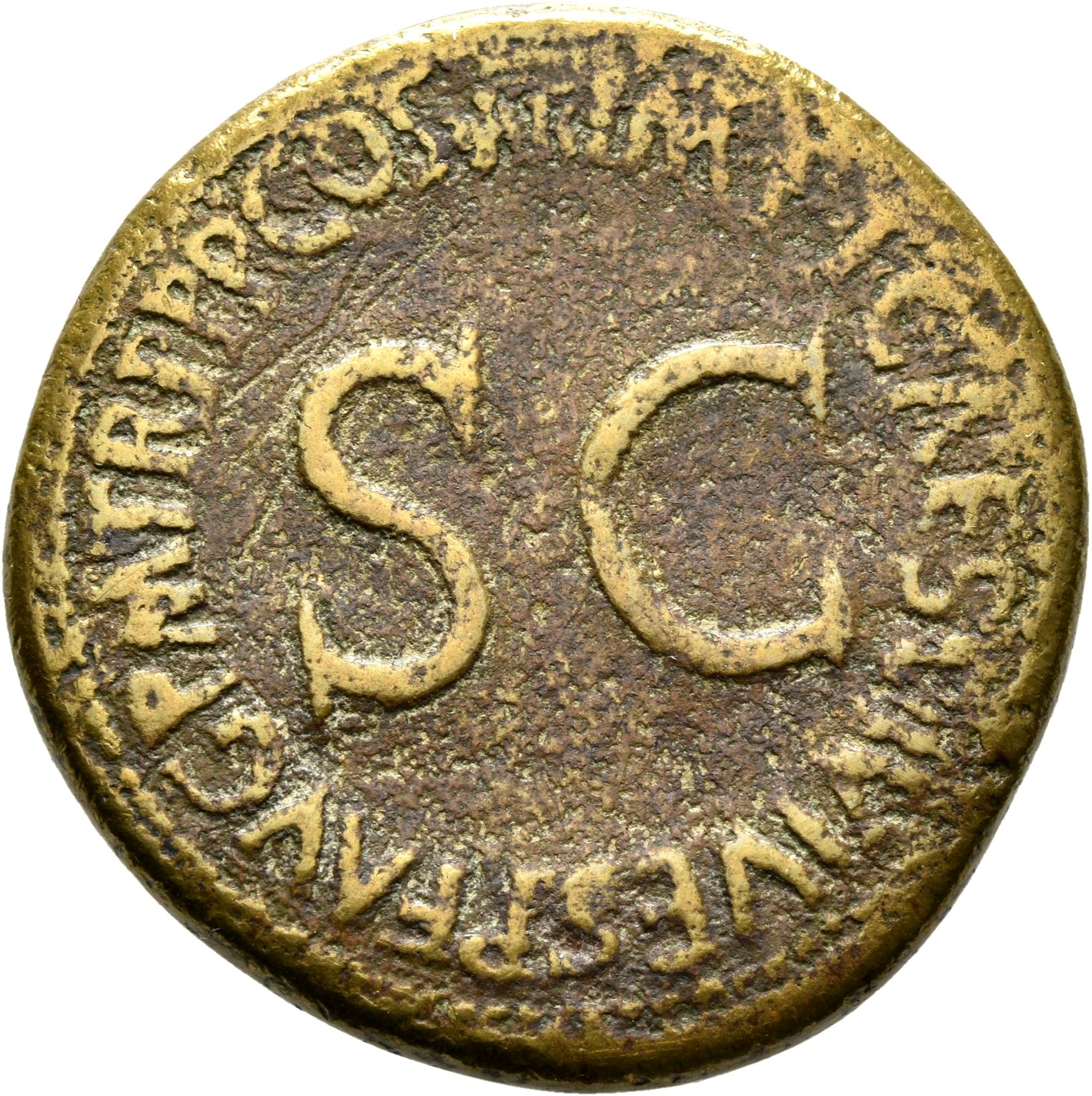 RIC II, Part 1 (second edition) Titus 262 Titus reverse, Legend surrounding large S C