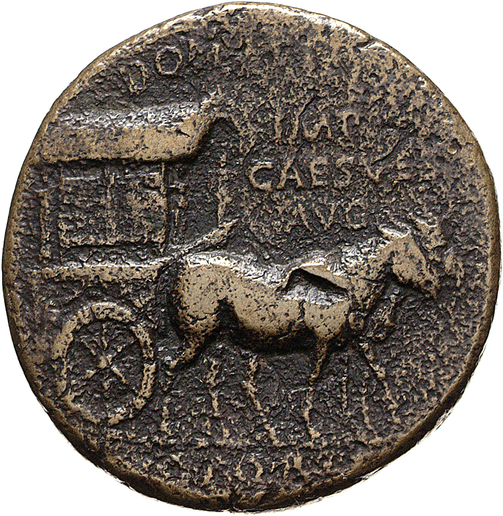 RIC II, Part 1 (second edition) Titus 264 Titus obverse, Carpentum drawn right by two mules