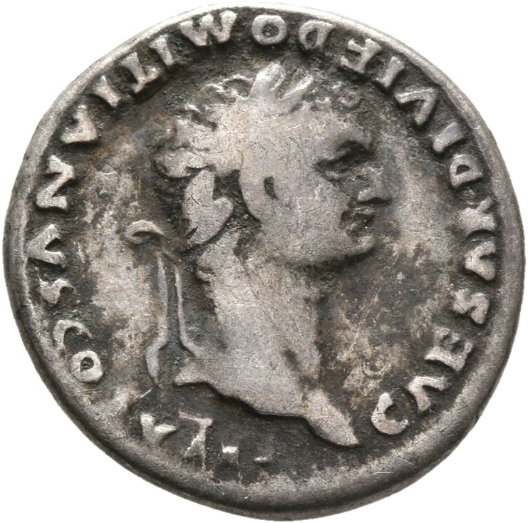 RIC II, Part 1 (second edition) Titus 271 Titus obverse, Head of Domitian, laureate, right