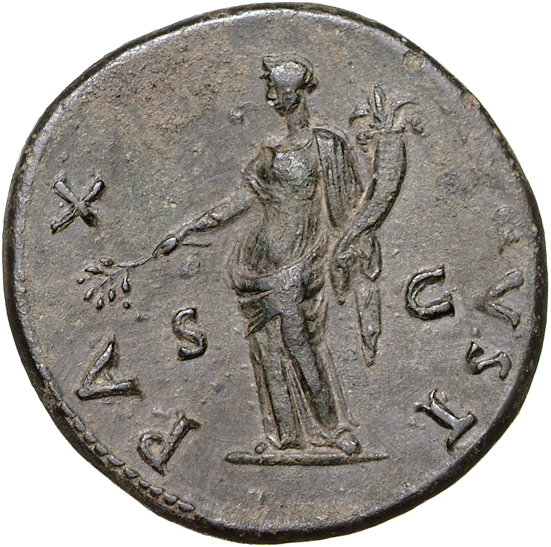 RIC II, Part 1 (second edition) Titus 275 Titus reverse, Pax standing left, holding branch and cornucopiae