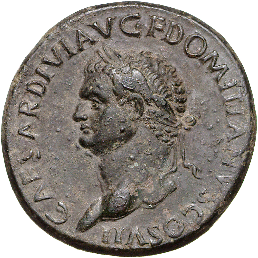 RIC II, Part 1 (second edition) Titus 275 Titus obverse, Head of Domitian, laureate, left