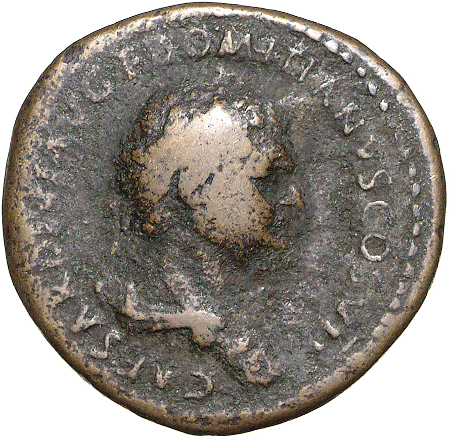 RIC II, Part 1 (second edition) Titus 281 Titus obverse, Bust of Domitian, laureate and draped, right