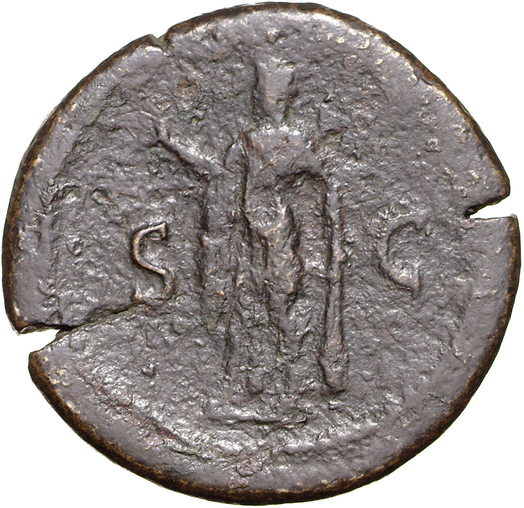 RIC II, Part 1 (second edition) Titus 298 Titus reverse, Spes standing, left holding flower in right and raising skirt wit...