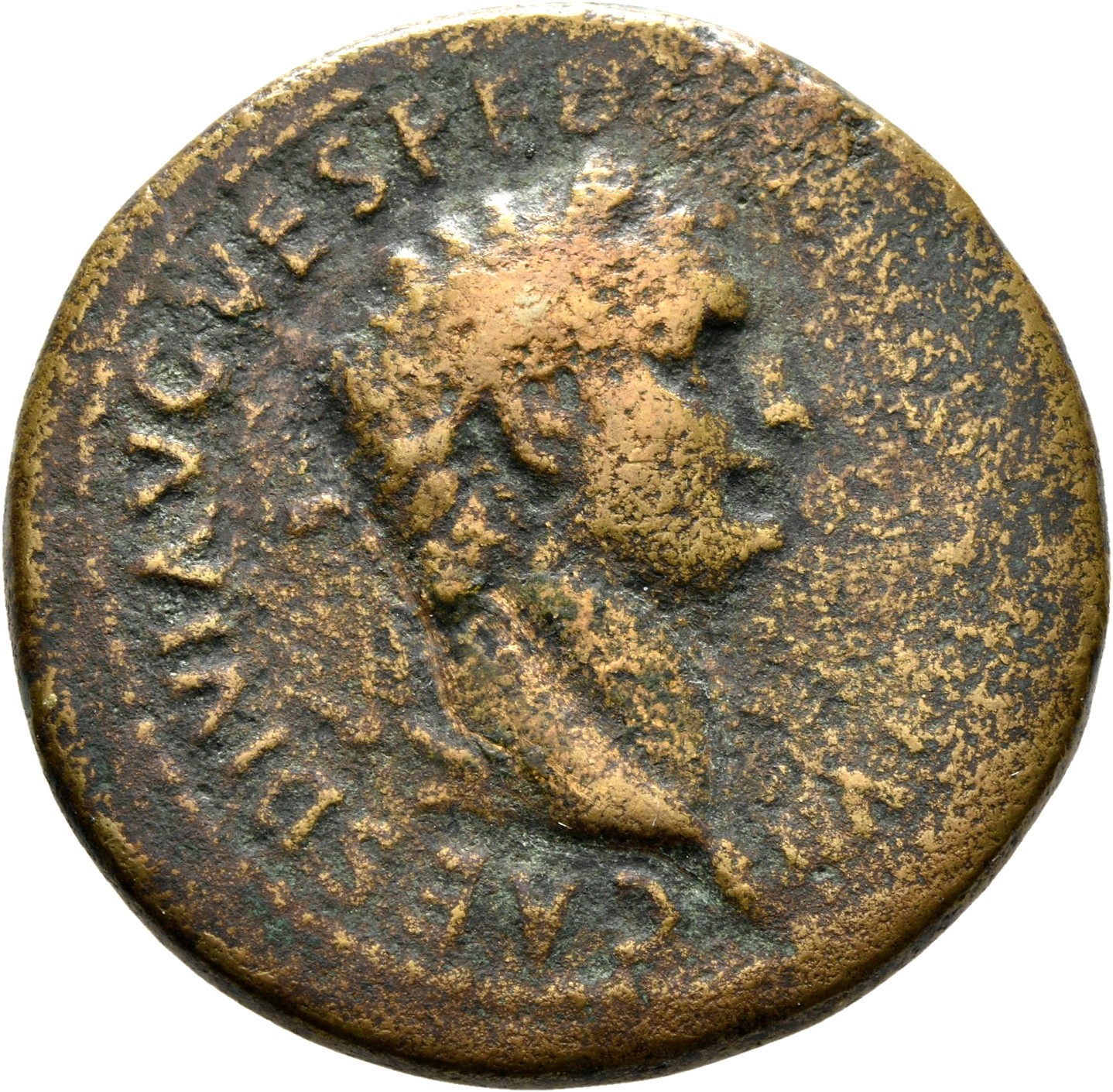 RIC II, Part 1 (second edition) Titus 299 Titus obverse, Head of Domitian, laureate, right