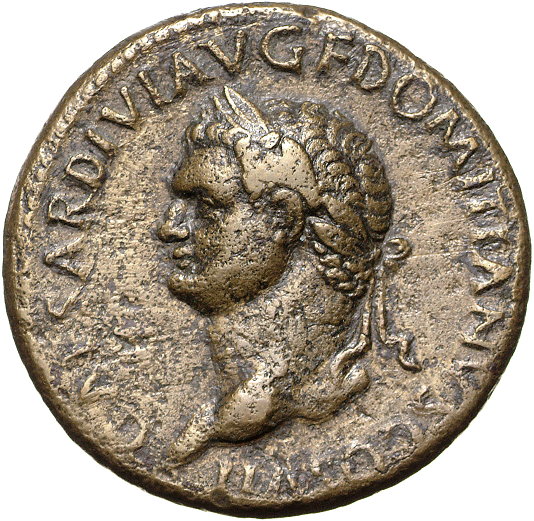 RIC II, Part 1 (second edition) Titus 300 Titus obverse, Head of Domitian, laureate, left