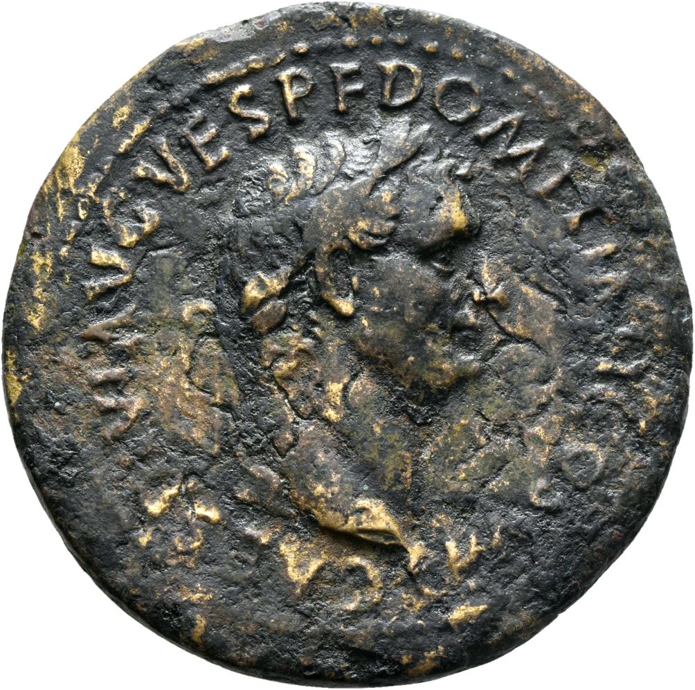 RIC II, Part 1 (second edition) Titus 306 Titus obverse, Head of Domitian, laureate, right