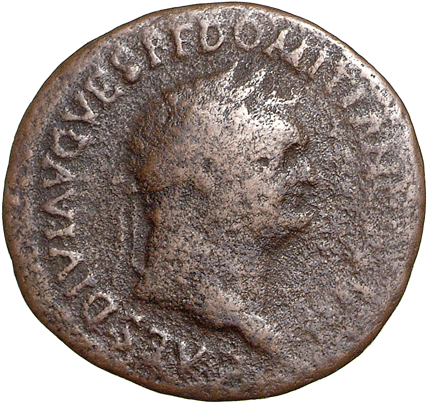RIC II, Part 1 (second edition) Titus 308 Titus obverse, Head of Domitian, laureate, right