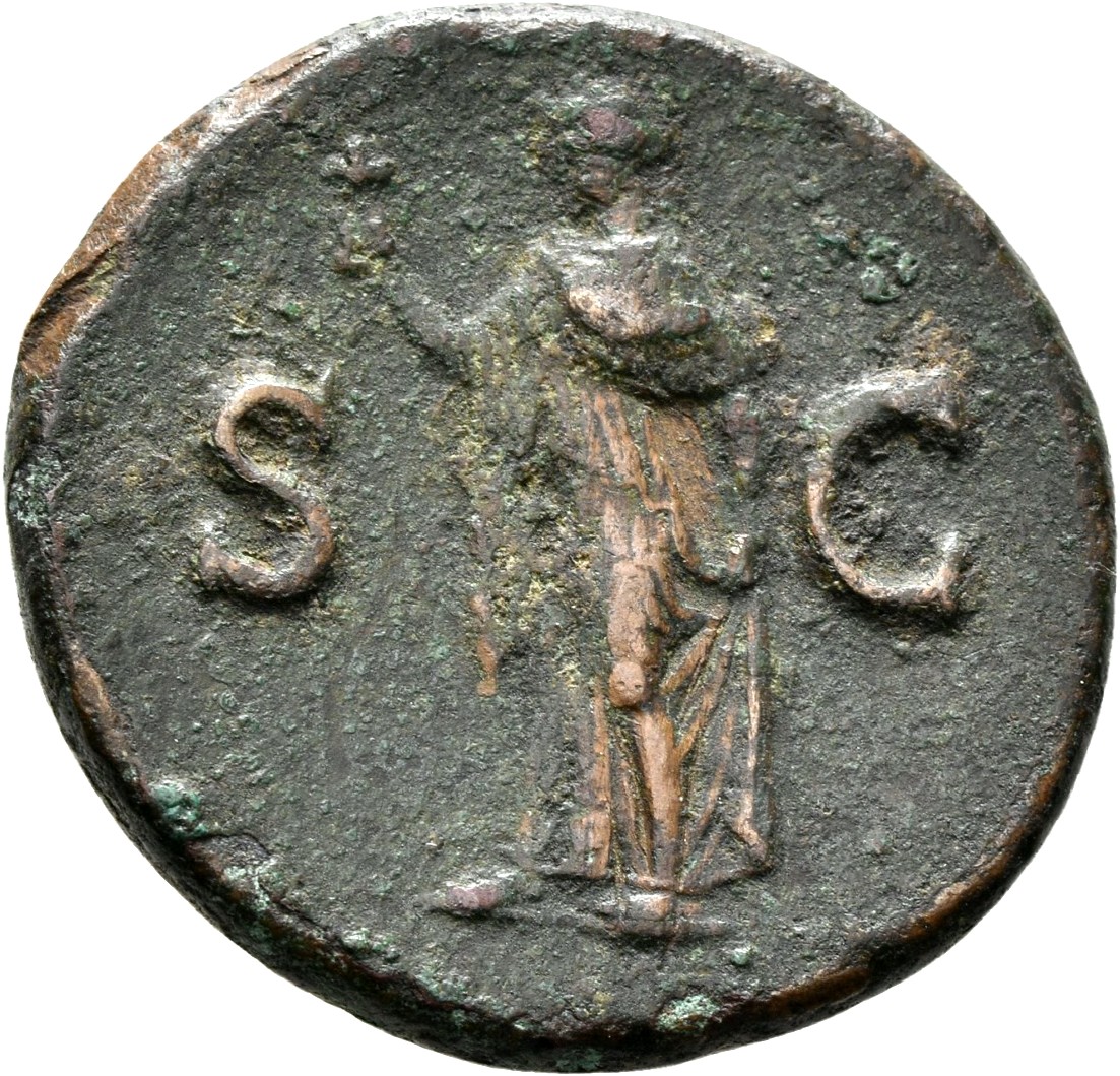 RIC II, Part 1 (second edition) Titus 317 (as) Titus reverse, Spes, draped, advancing left, holding flower up in right han...