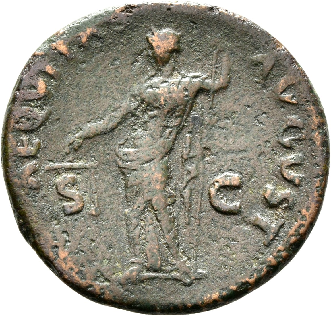 RIC II, Part 1 (second edition) Titus 322 Titus reverse, Aequitas standing left, holding scales and rod