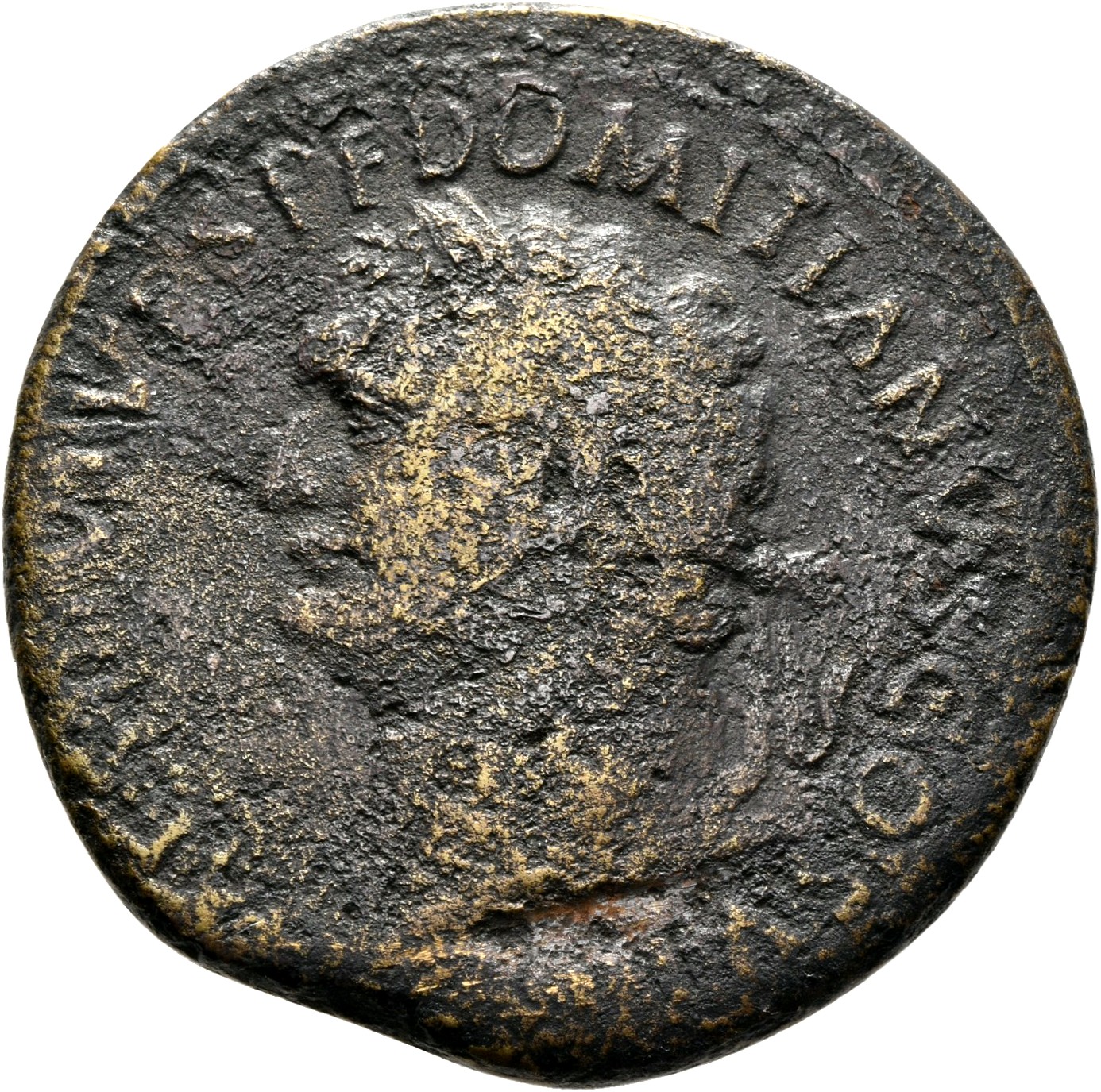 RIC II, Part 1 (second edition) Titus 331 Titus obverse, Head of Domitian, laureate, left