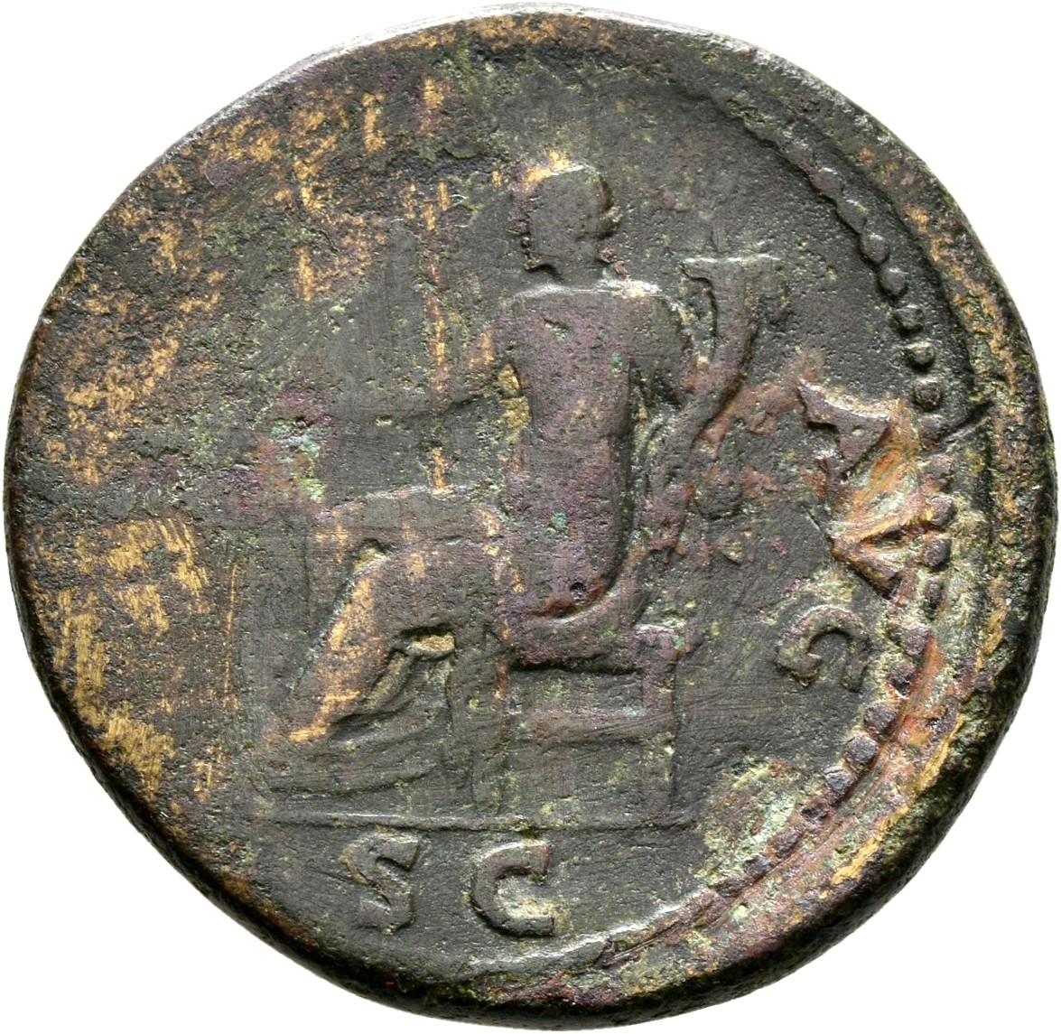 RIC II, Part 1 (second edition) Titus 335 Titus reverse, Concordia seated left, holding patera and cornucopiae