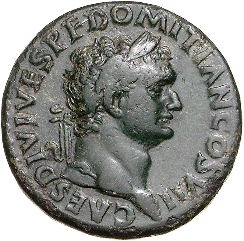 RIC II, Part 1 (second edition) Titus 337 Titus obverse, Head of Domitian, laureate, right