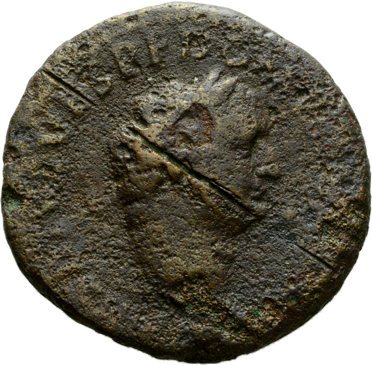 RIC II, Part 1 (second edition) Titus 347 (as) Titus obverse, Head of Domitian, laureate, right
