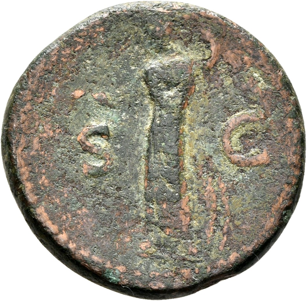 RIC II, Part 1 (second edition) Titus 347 (as) Titus reverse, Minerva standing left, holding thunderbolt and spear; shield...