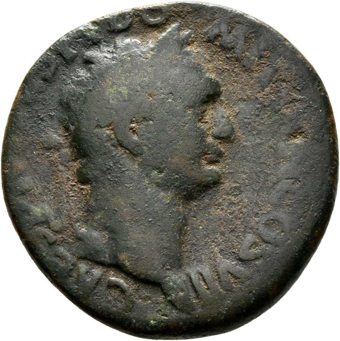 RIC II, Part 1 (second edition) Titus 350 (as) Titus obverse, Head of Domitian, laureate, right