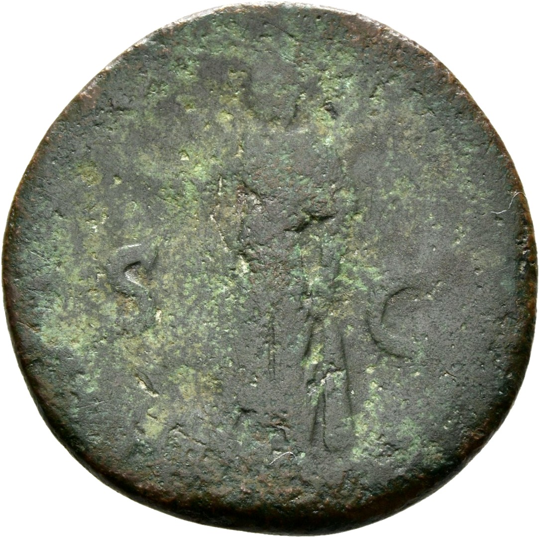 RIC II, Part 1 (second edition) Titus 350 (as) Titus reverse, Spes, draped, advancing left, holding flower up in right han...