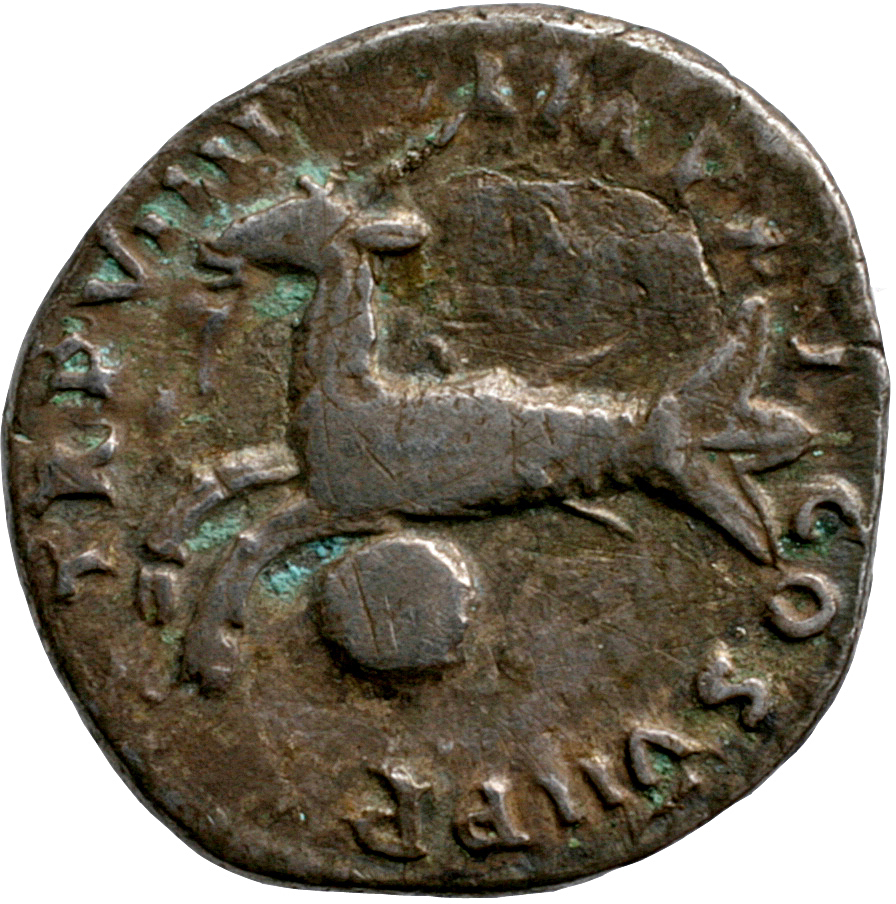 RIC II, Part 1 (second edition) Titus 37 Titus reverse, Capricorn left; below globe