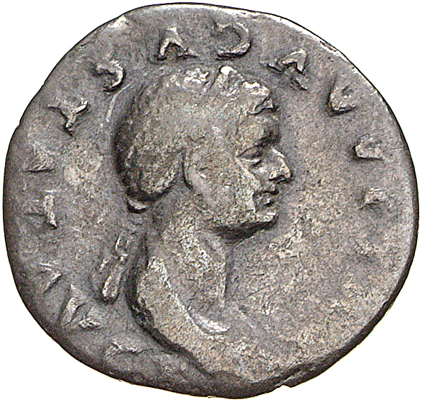 RIC II, Part 1 (second edition) Titus 387 Titus obverse, Bust of Julia Titi, draped and diademed, right; hair in long plait