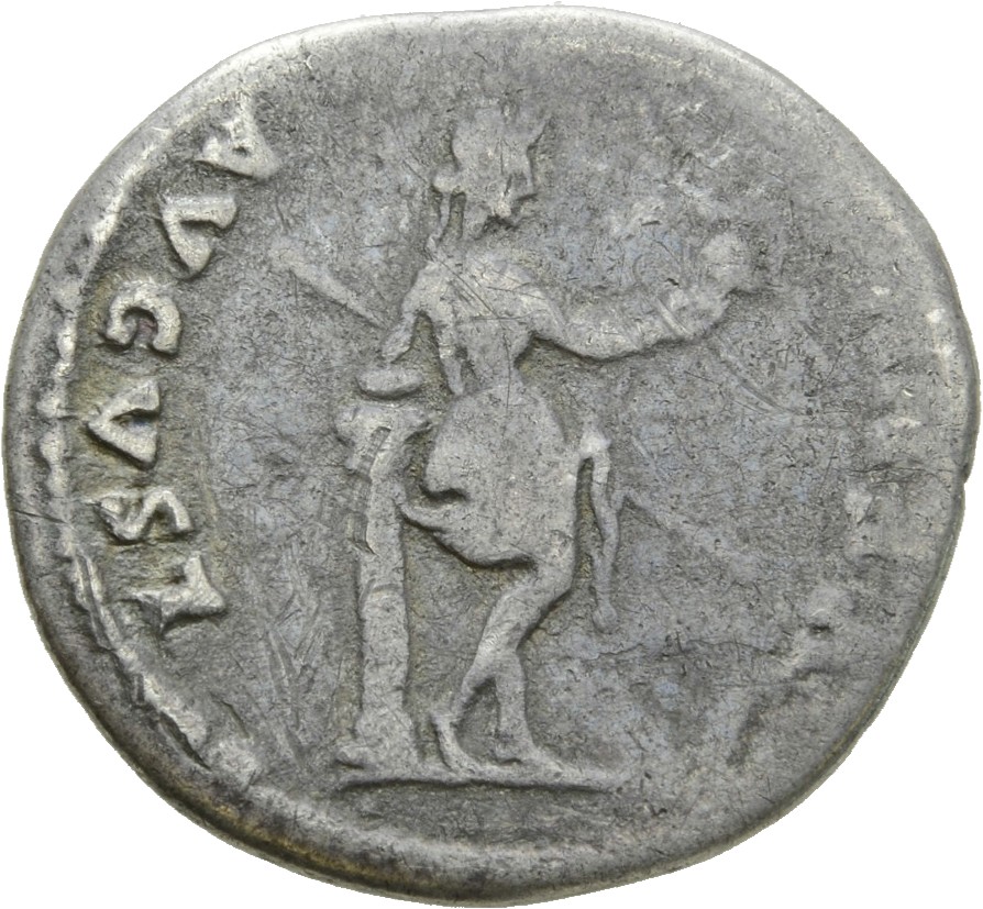 RIC II, Part 1 (second edition) Titus 388 Titus reverse, Venus, naked to waist, standing right, resting left elbow on colu...