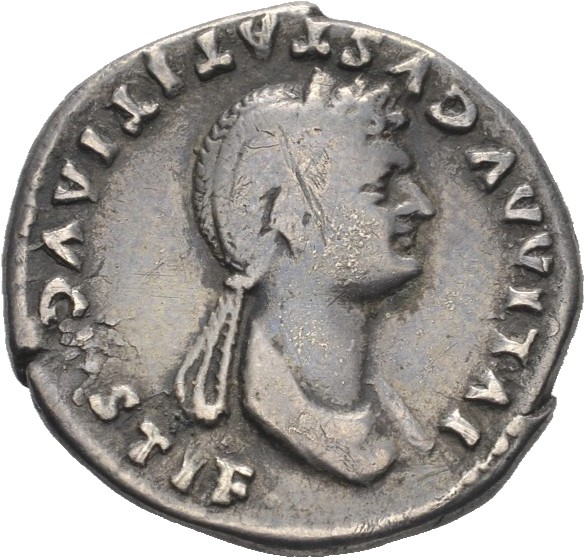 RIC II, Part 1 (second edition) Titus 388 Titus obverse, Bust of Julia Titi, draped and diademed, right; hair in long plait