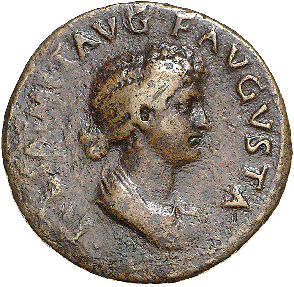 RIC II, Part 1 (second edition) Titus 391 Titus obverse, Bust of Julia Titi, draped, right; hair bundled high in front and...