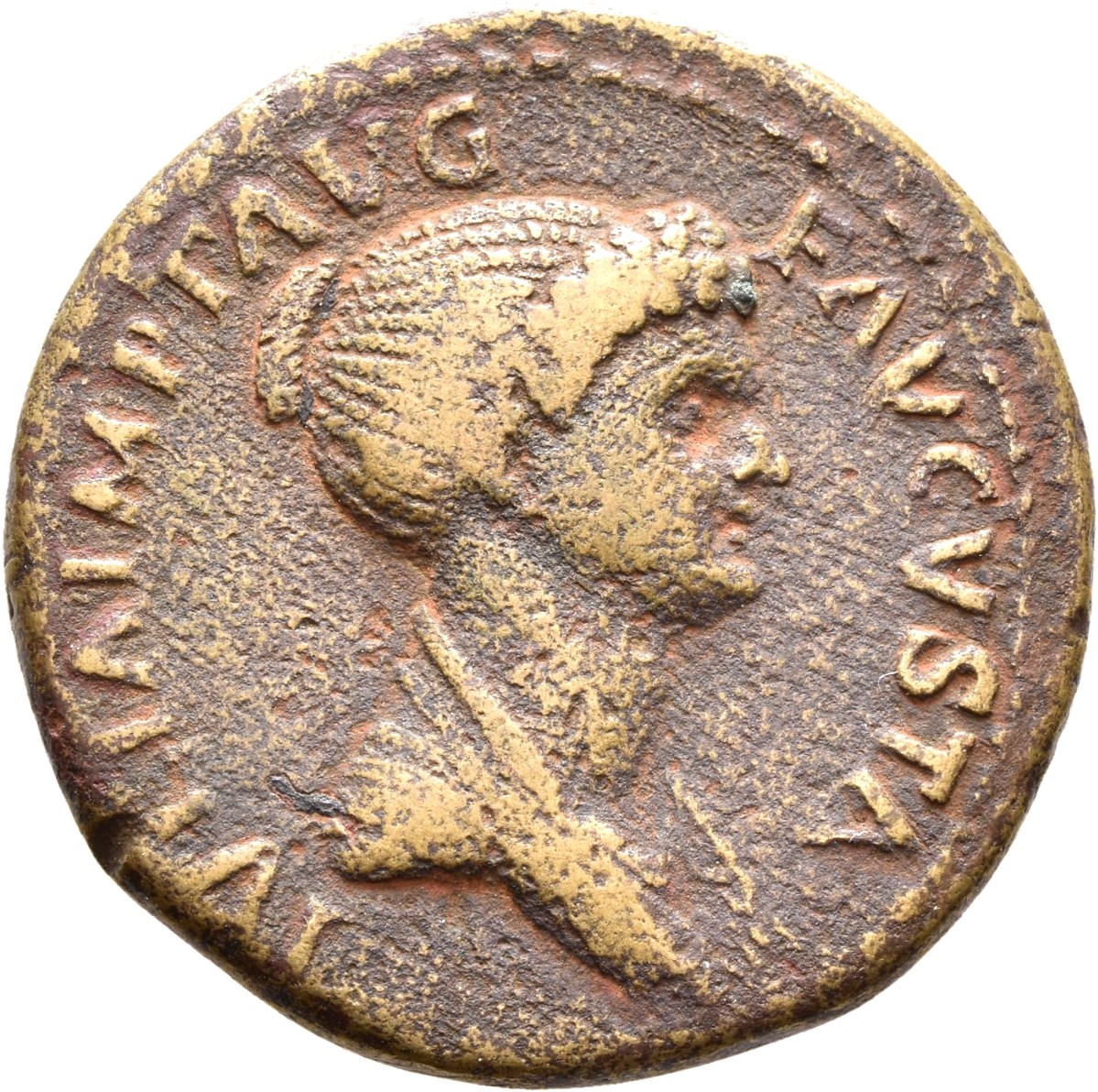 RIC II, Part 1 (second edition) Titus 392 Titus obverse, Bust of Julia Titi, draped, right; hair bundled high in front and...
