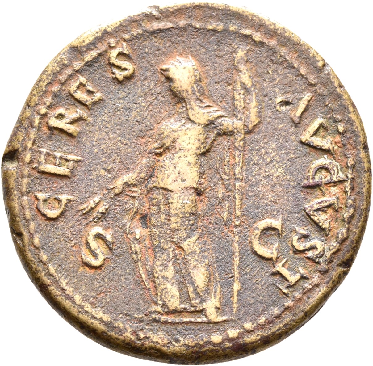 RIC II, Part 1 (second edition) Titus 392 Titus reverse, Ceres standing left, holding corn-ears and torch