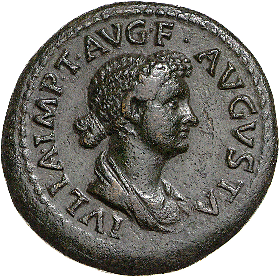 RIC II, Part 1 (second edition) Titus 397 Titus obverse, Bust of Julia Titi, draped, right; hair bundled high in front and...