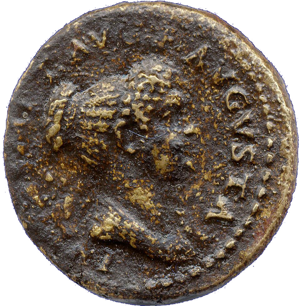 RIC II, Part 1 (second edition) Titus 398 Titus obverse, Bust of Julia Titi, draped, right; hair bundled high in front and...