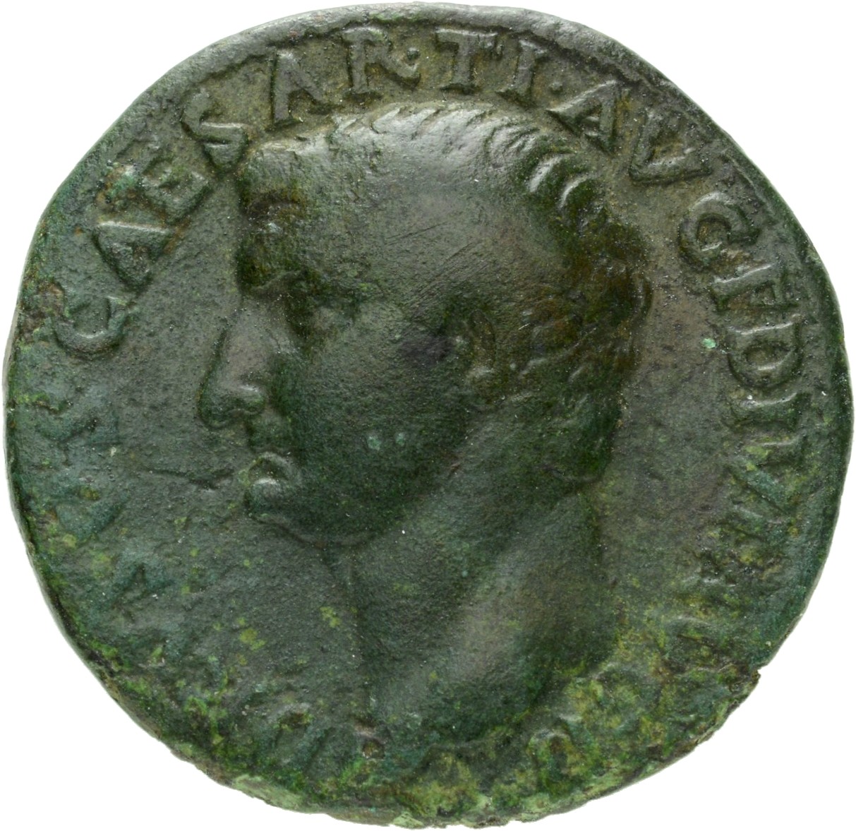 RIC II, Part 1 (second edition) Titus 414 Titus obverse, Head of Drusus, bare, left