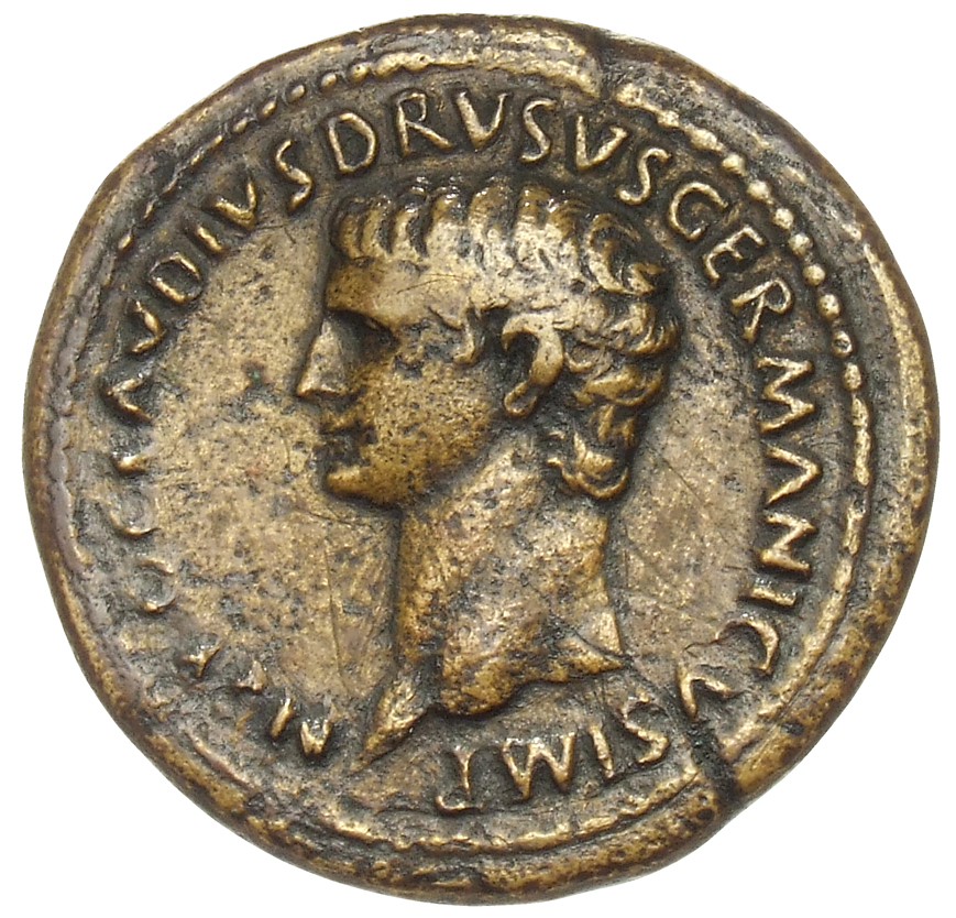 RIC II, Part 1 (second edition) Titus 416 Titus obverse, Head of Nero Claudius Drusus, bare, left