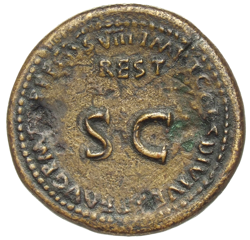 RIC II, Part 1 (second edition) Titus 416 Titus reverse, Legend surrounding large S C