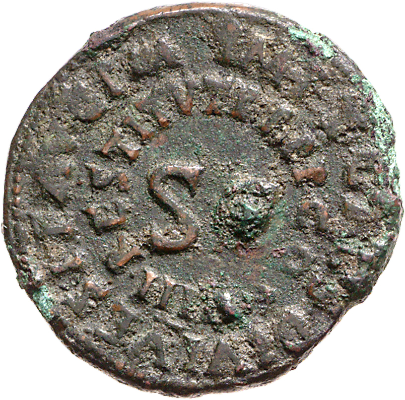 RIC II, Part 1 (second edition) Titus 417 Titus reverse, Legend surrounding large S C