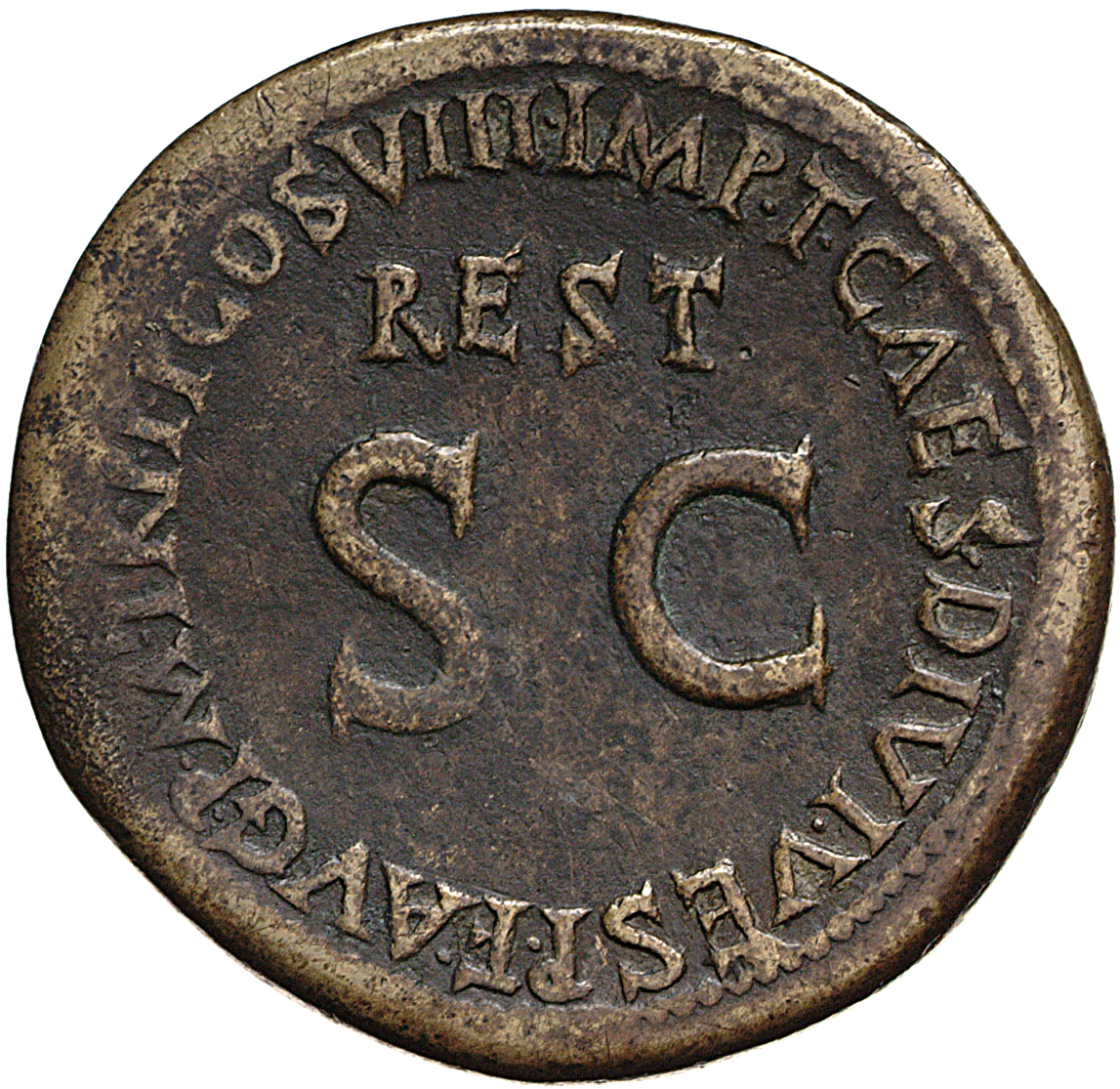 RIC II, Part 1 (second edition) Titus 421 Titus reverse, Legend surrounding large S C