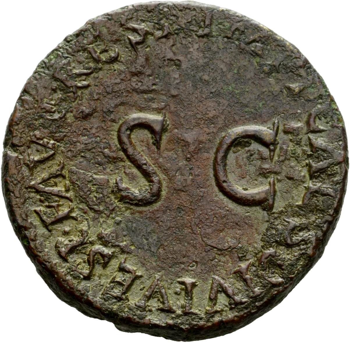 RIC II, Part 1 (second edition) Titus 437 Titus reverse, Legend surrounding large S C