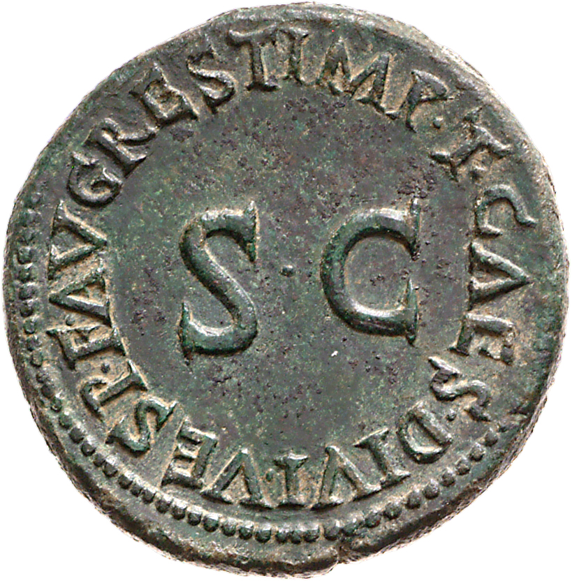RIC II, Part 1 (second edition) Titus 442 Titus reverse, Legend surrounding large S C