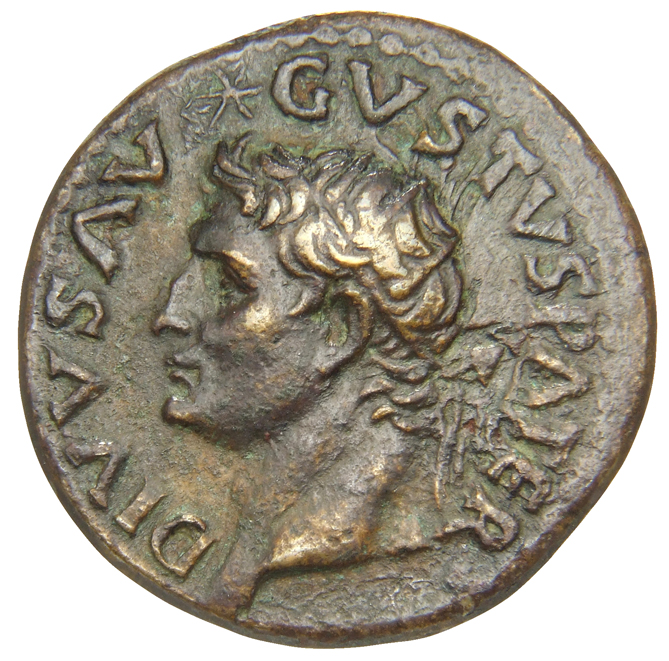 RIC II, Part 1 (second edition) Titus 448 Titus obverse, Head of Divus Augustus, radiate, left; star above