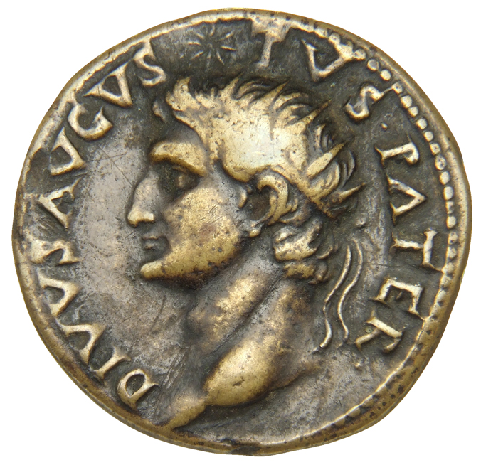 RIC II, Part 1 (second edition) Titus 448 Titus obverse, Head of Divus Augustus, radiate, left; star above