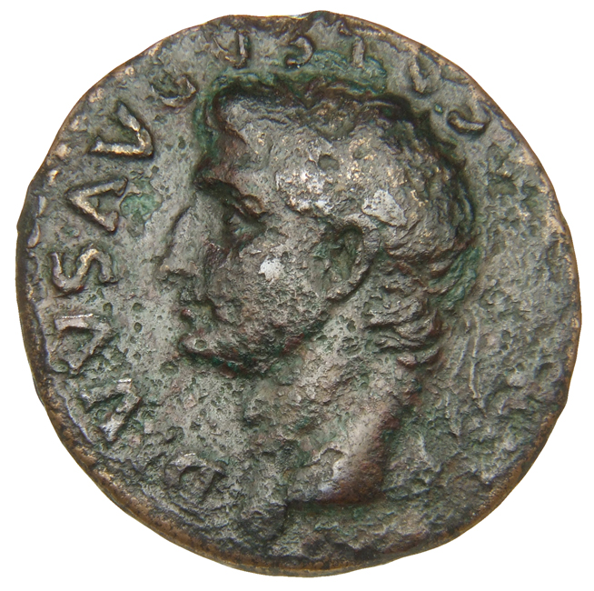 RIC II, Part 1 (second edition) Titus 451 Titus obverse, Head of Divus Augustus, radiate, left